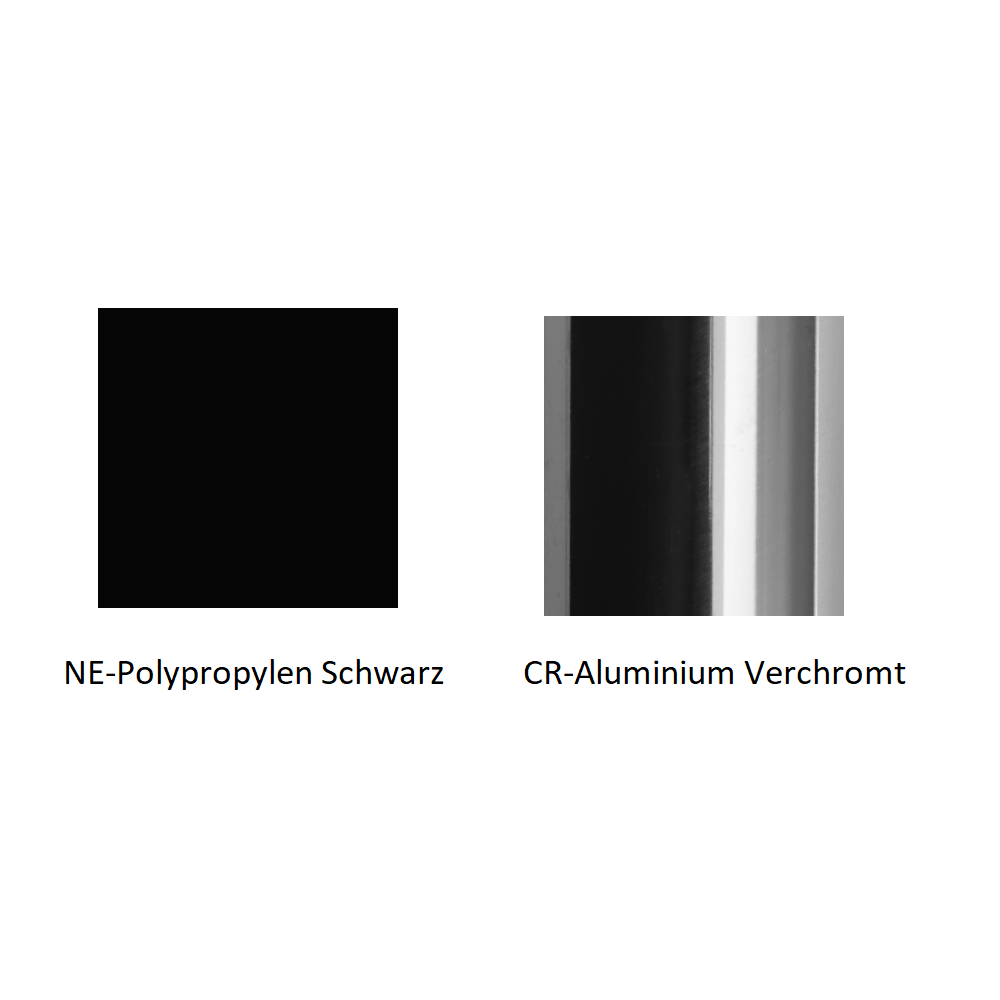 Pedrali Plural Bänke-4-Sitzer-NE-Polypropylen Schwarz-CR-Aluminium Verchromt