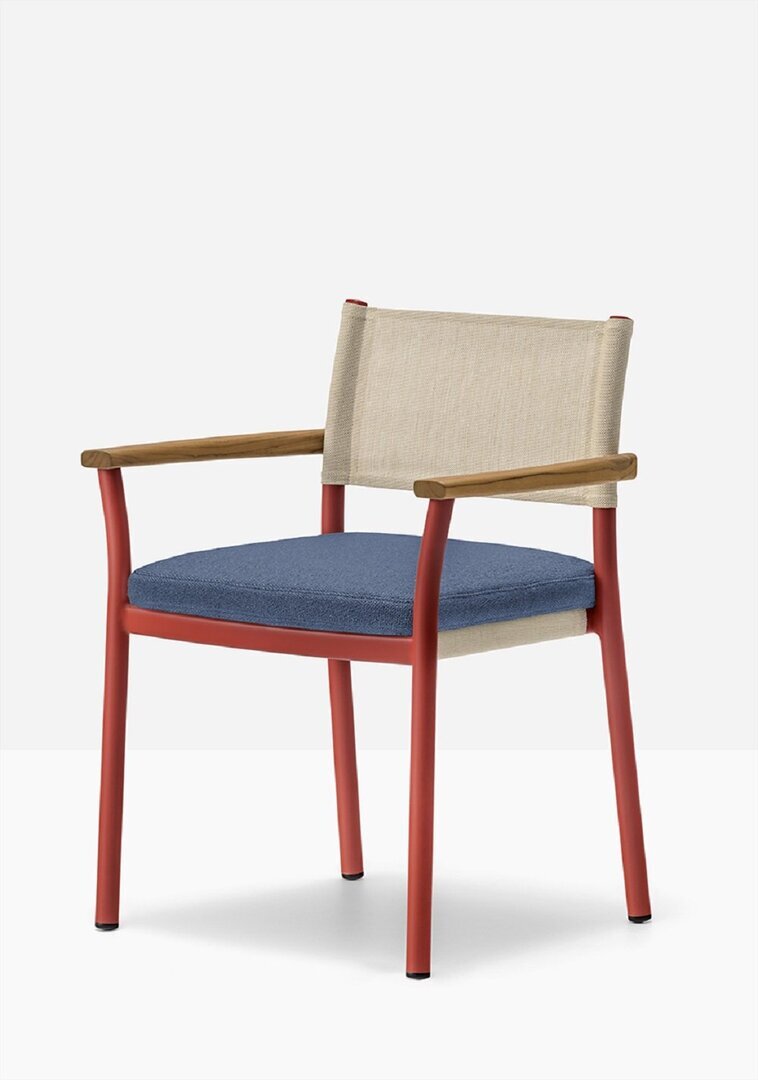 Pedrali Guinea 3695 - Outdoor Sessel - RO200E Red - SA Sand  - D104 Dark blue