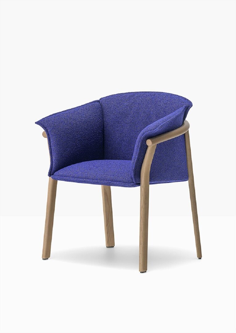 Pedrali Lamorisse 3687 - Sessel - N1 Oak - N38 Blau