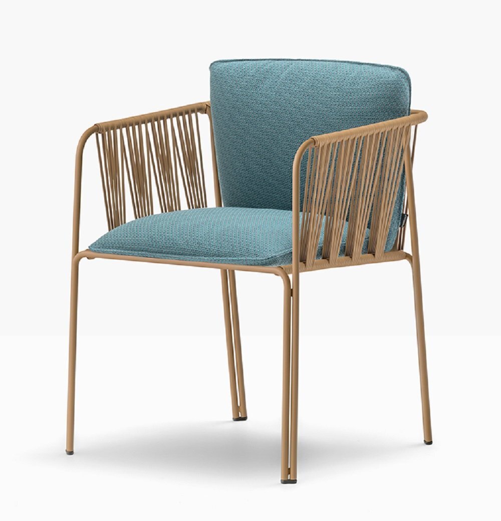 Pedrali Narì 6360 - Outdoor Sessel - MI100E Honey - D82 Aqua