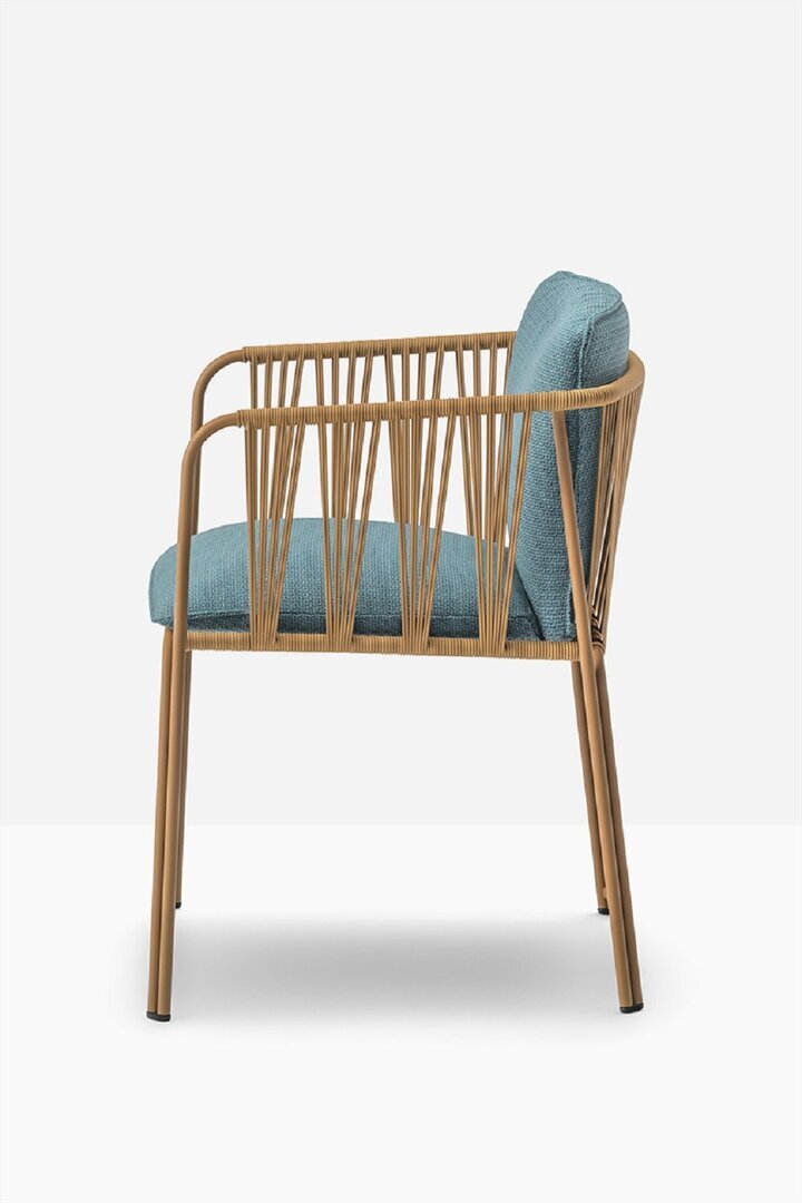 Pedrali Narì 6360 - Outdoor Sessel - MI100E Honey - D82 Aqua