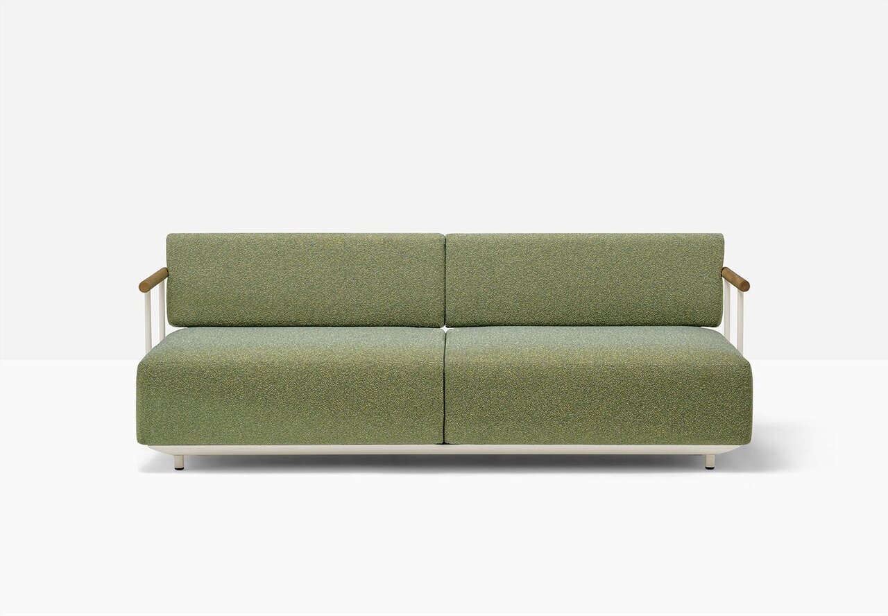 Pedrali Arki-Sofa Plus ASP0022 - Outdoor 2-Sitzer Loungesofa - BE100E Beige - D114 Yellow Green