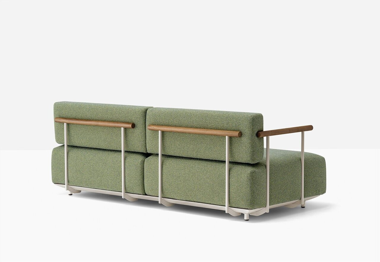 Pedrali Arki-Sofa Plus ASP0022 - Outdoor 2-Sitzer Loungesofa - BE100E Beige - D114 Yellow Green