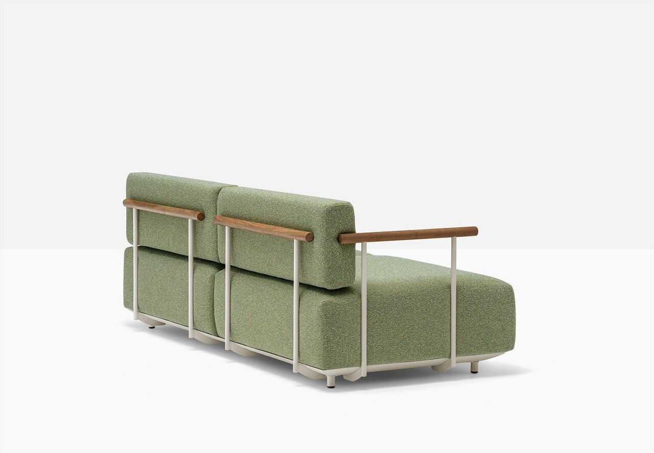 Pedrali Arki-Sofa Plus ASP0022 - Outdoor 2-Sitzer Loungesofa - BE100E Beige - D114 Yellow Green