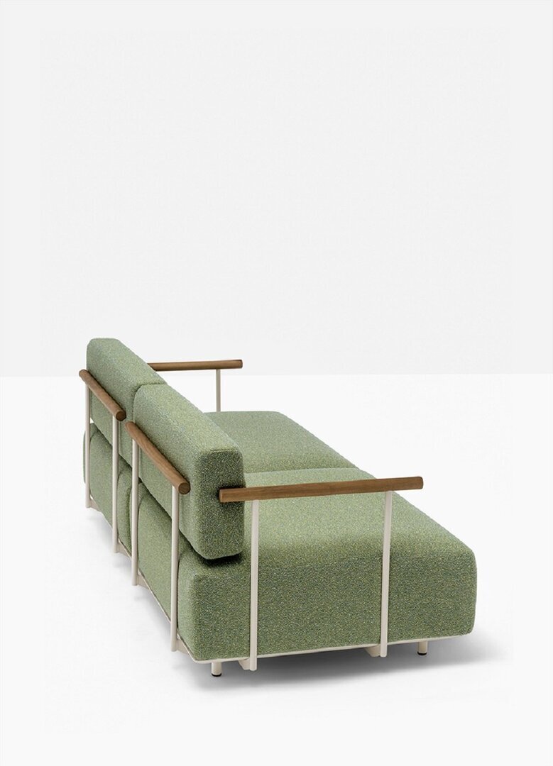 Pedrali Arki-Sofa Plus ASP0022 - Outdoor 2-Sitzer Loungesofa - BE100E Beige - D114 Yellow Green