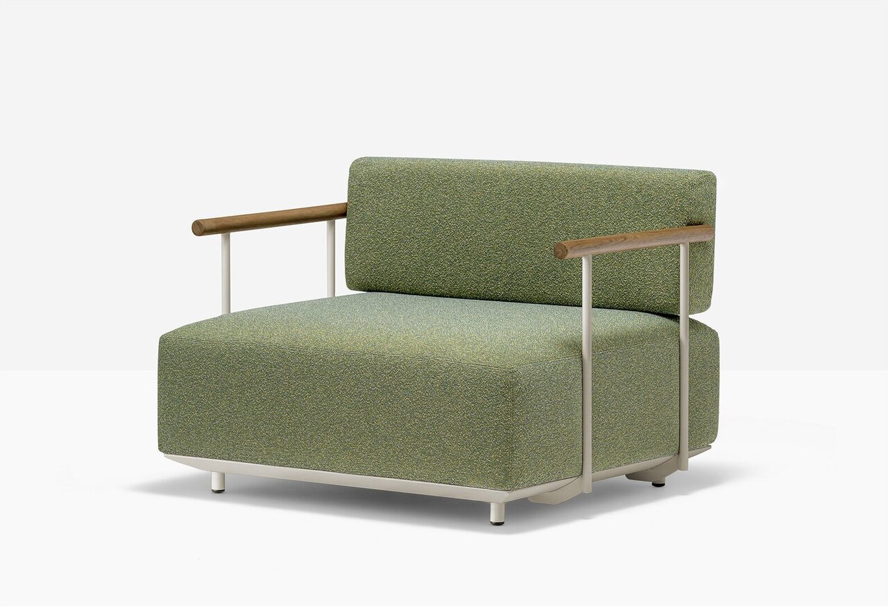 Pedrali Arki-Sofa Plus ASP0012 - Outdoor Loungesessel - BE100E Beige - D114 Yellow Green