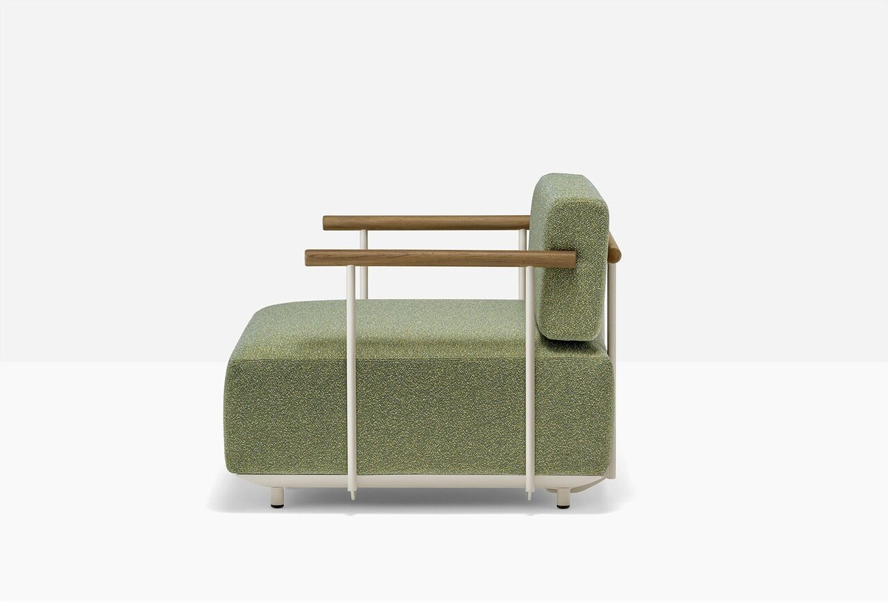 Pedrali Arki-Sofa Plus ASP0012 - Outdoor Loungesessel - BE100E Beige - D114 Yellow Green