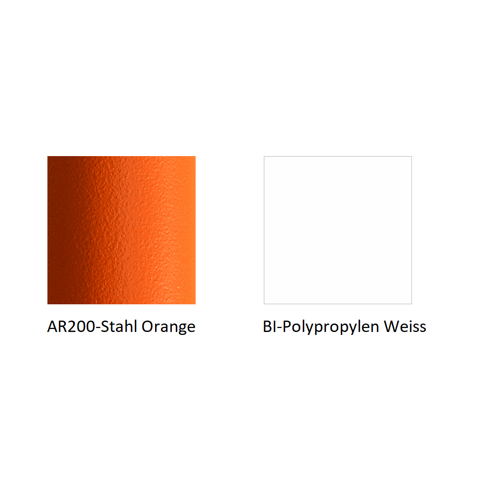 Pedrali Grace 411 Stuhl-AR200-Stahl Orange-BI-Polypropylen Weiss