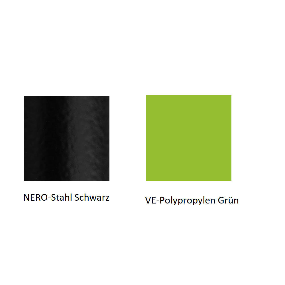 Pedrali Grace 411 Stuhl-NERO-Stahl Schwarz-VE-Polypropylen Grün