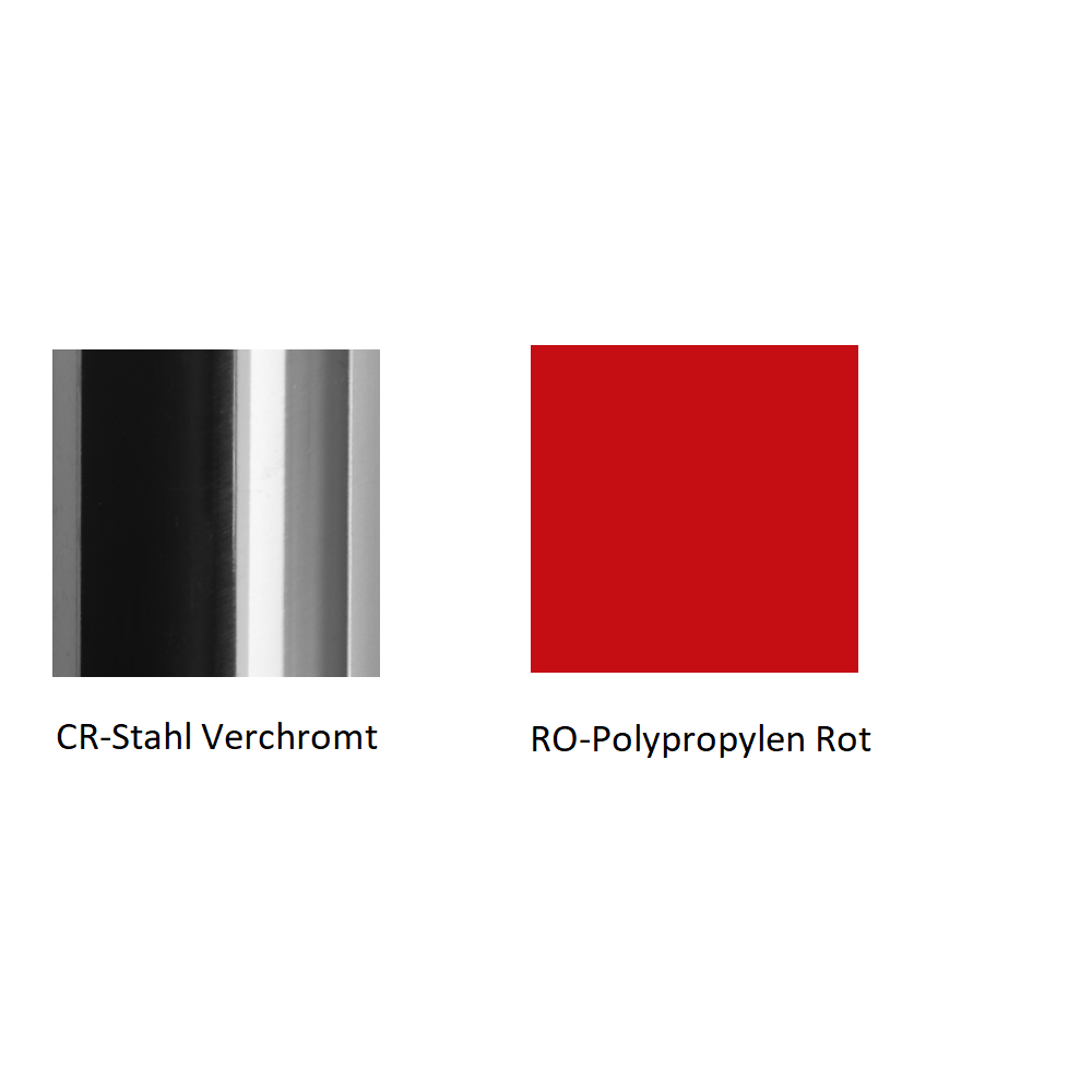 Pedrali Grace 411 Stuhl-CR-Stahl Verchromt-RO-Polypropylen Rot