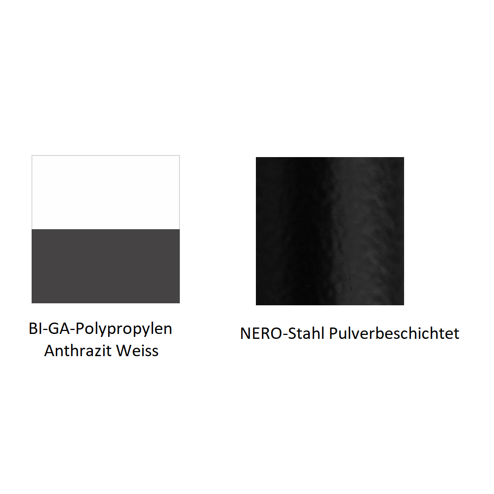 Pedrali Tweet 895 Armlehnenstuhl-BI-GA-Polypropylen Anthrazit Weiss-NERO-Stahl Pulverbeschichtet