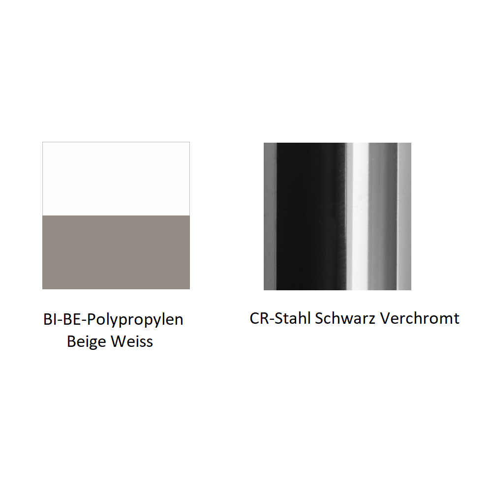 Pedrali Tweet 895 Armlehnenstuhl-BI-BE-Polypropylen Beige Weiss-CR-Stahl Schwarz Verchromt