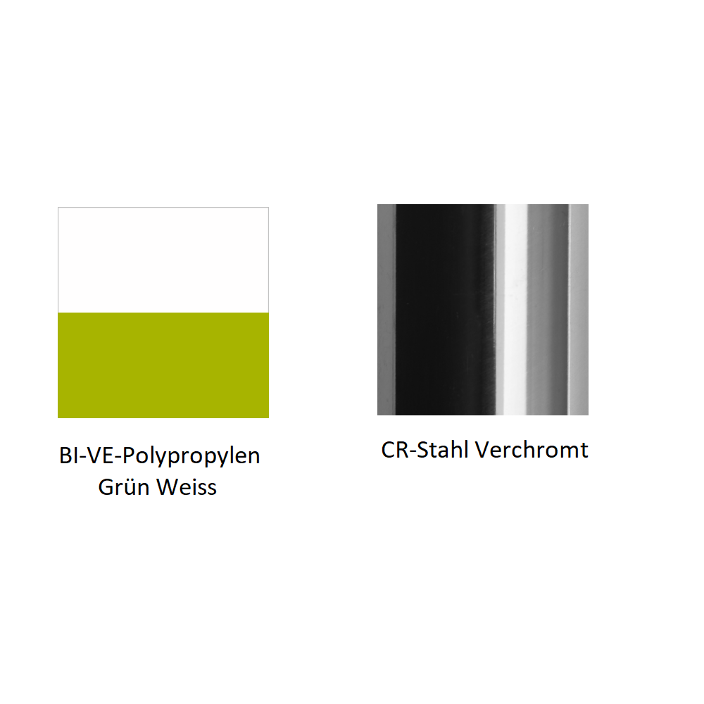 Pedrali Tweet 895 Armlehnenstuhl-BI-VE-Polypropylen Grün Weiss-CR-Stahl Verchromt