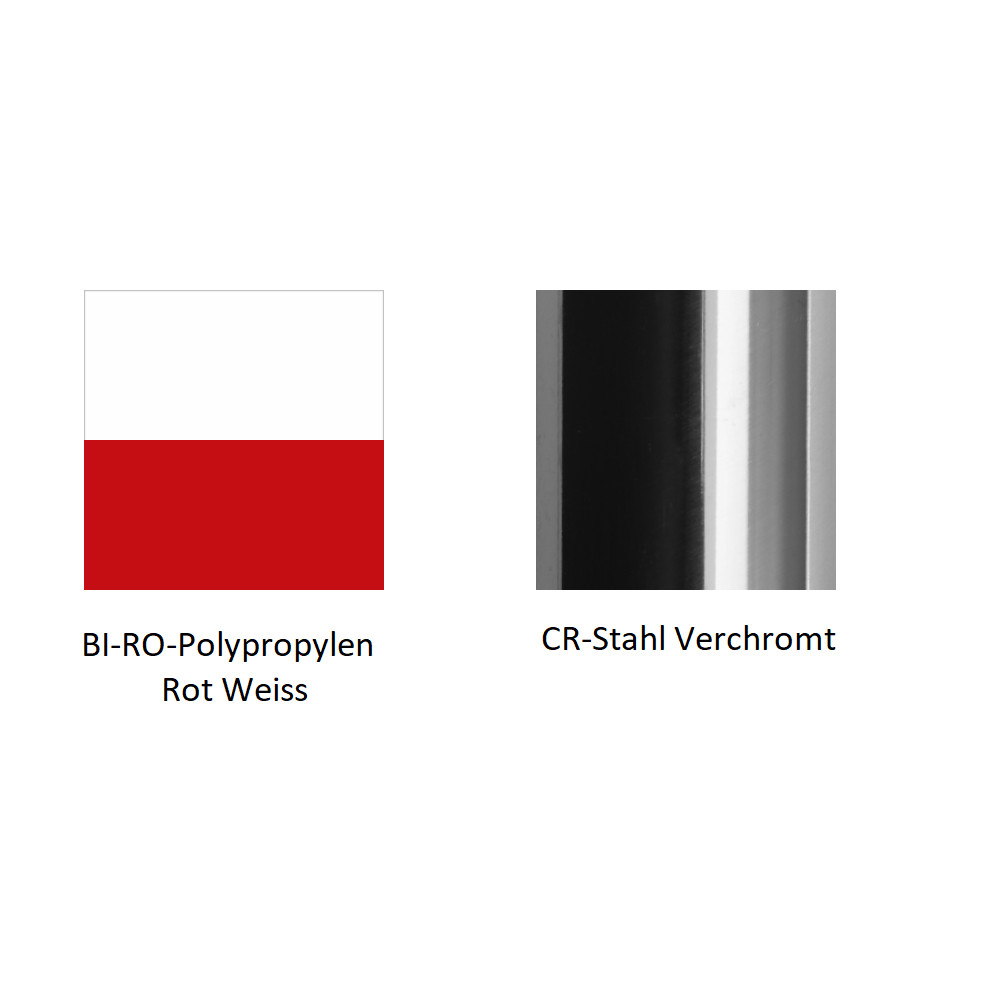 Pedrali Tweet 895 Armlehnenstuhl-BI-RO-Polypropylen Rot Weiss-CR-Stahl Verchromt