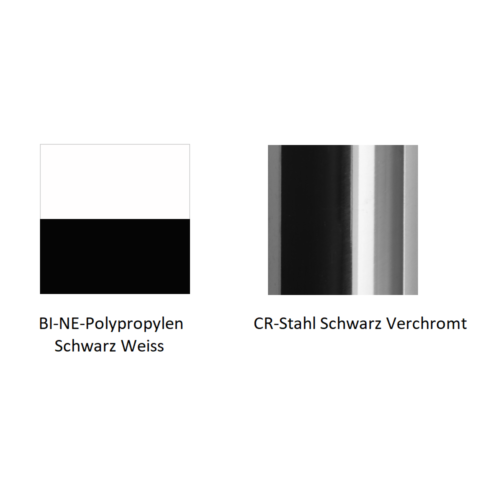 Pedrali Tweet 895 Armlehnenstuhl-BI-NE-Polypropylen Schwarz Weiss-CR-Stahl Schwarz Verchromt
