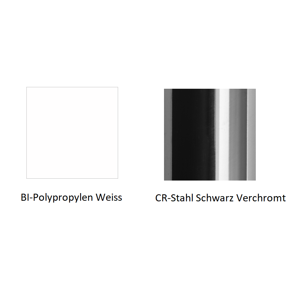 Pedrali Tweet 895 Armlehnenstuhl-BI-Polypropylen Weiss-CR-Stahl Schwarz Verchromt