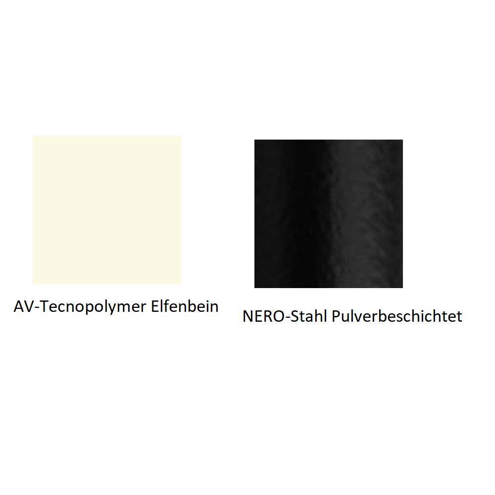 Pedrali Kuadra 1101 Stuhl-AV-Tecnopolymer Elfenbein-NERO-Stahl Pulverbeschichtet