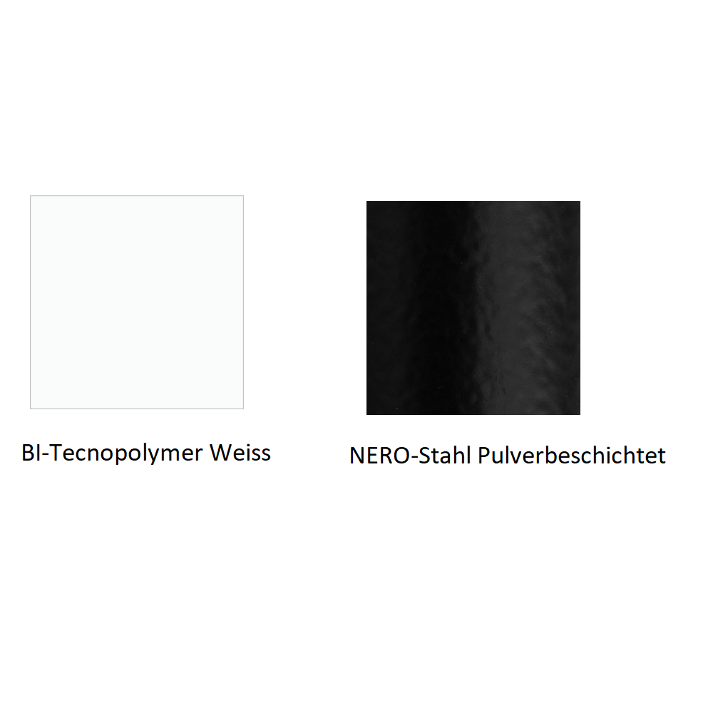 Pedrali Kuadra 1101 Stuhl-BI-Tecnopolymer Weiss-NERO-Stahl Pulverbeschichtet