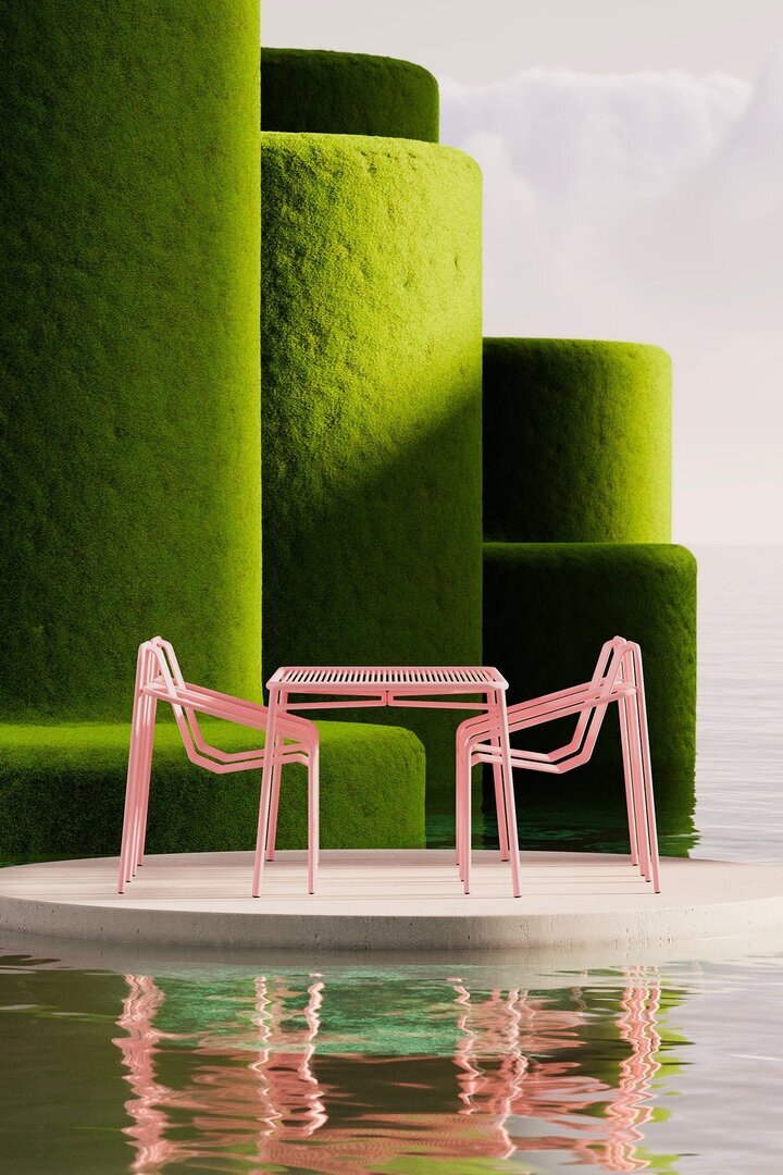 Objekte Unserer Tage Ivy Outdoor Set - (Tisch Small, 2 x Dining Chair) - Soft PinkObjekte Unserer Tage Ivy Outdoor Set - (Tisch Small, 2 x Dining Chair) - Soft Pink