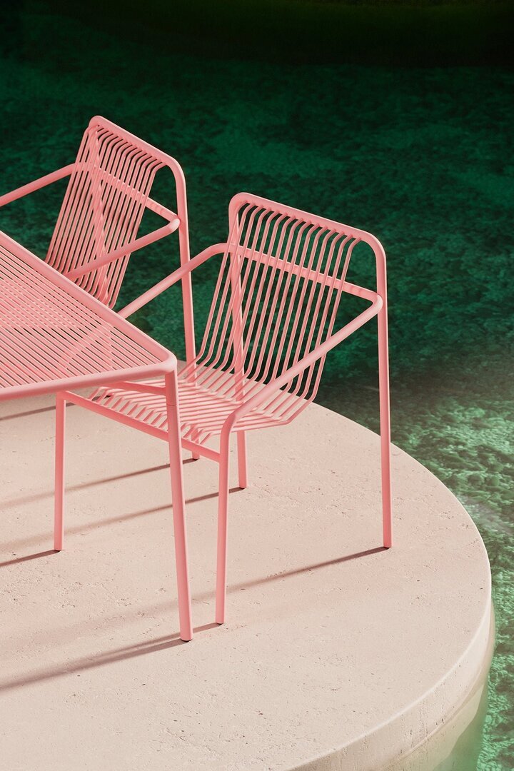 Objekte Unserer Tage Ivy Outdoor Set - (Tisch Large, 4 x Dining Chair) - Soft Pink