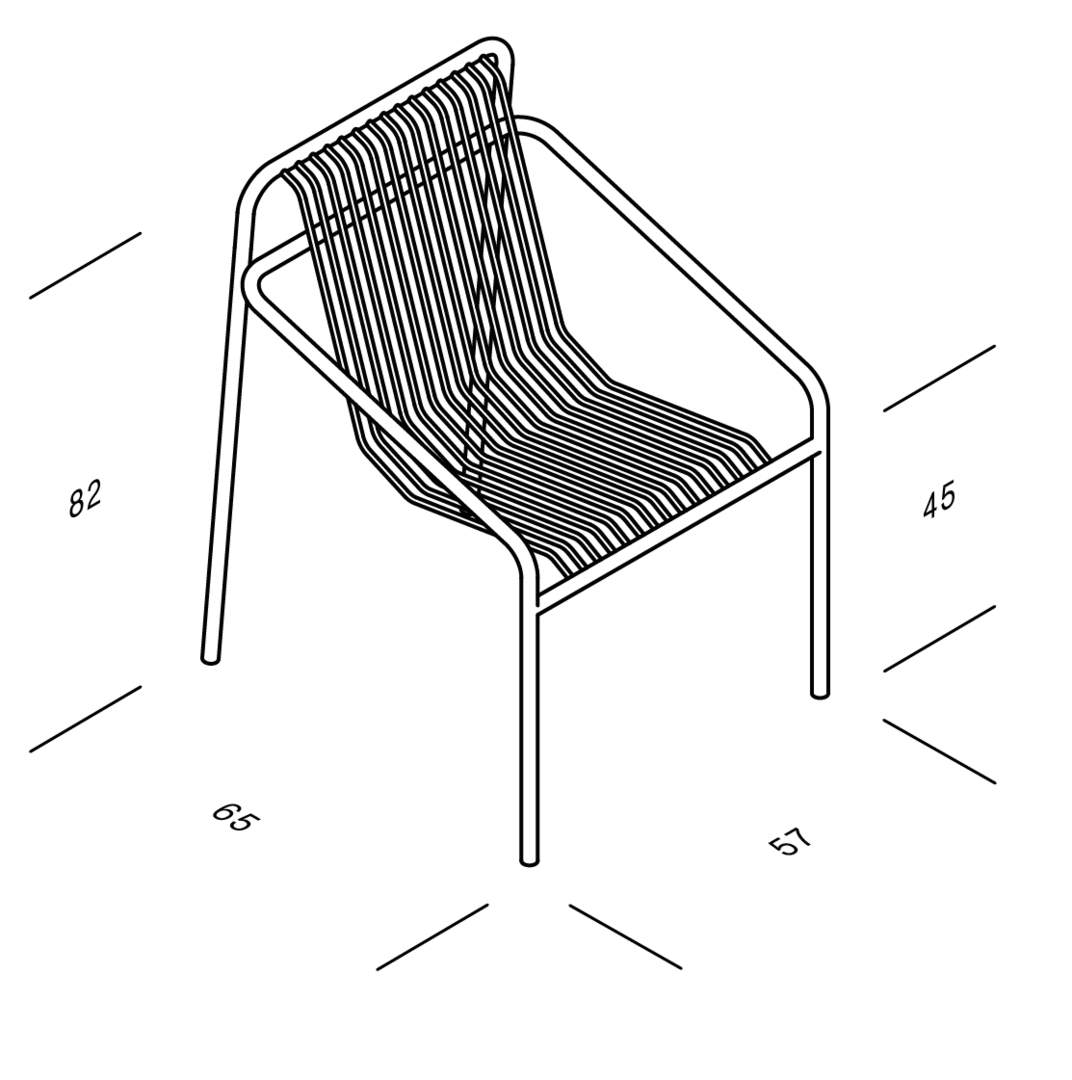 Objekte Unserer Tage Ivy Outdoor Set - (Tisch Small, 2 x Dining Chair) - Dimension