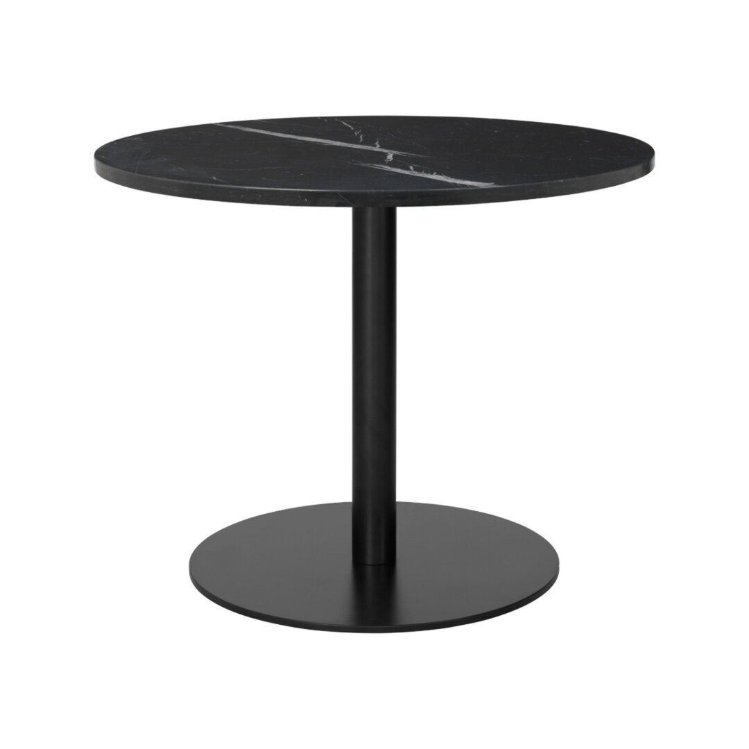 GUBI 1.0 Lounge Table Round Diameter 80 - Black Marquina Marble - Black Base 