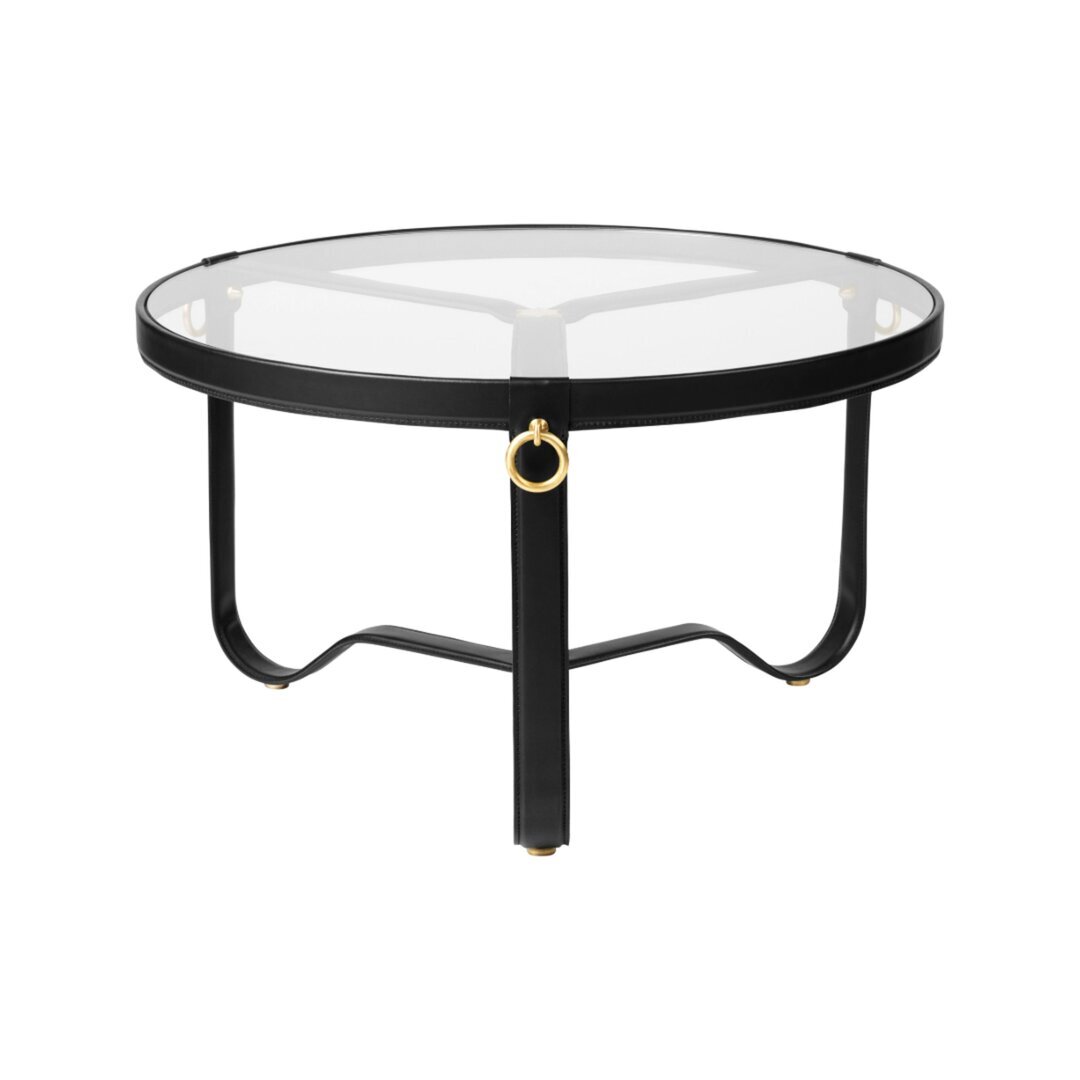 Gubi Adnet Coffee Table - Circular, Ø70 - Black Leather