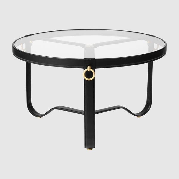 Gubi Adnet Coffee Table - Circular, Ø70 - Black Leather