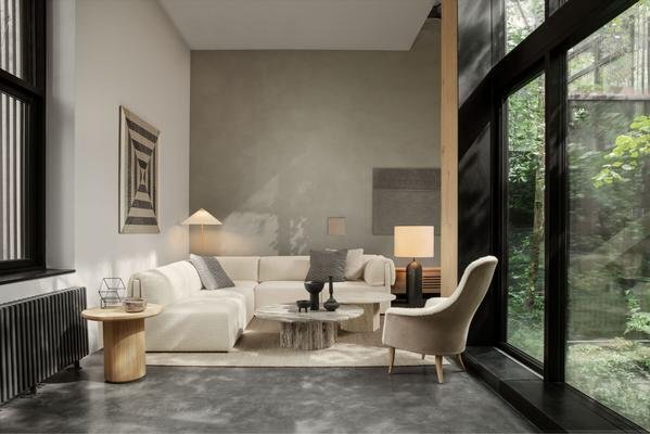 Gubi Wonder Sofa - 3-Seater Without Armrest