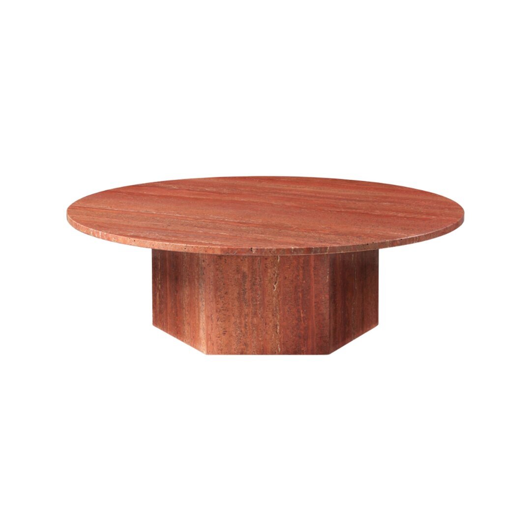 Gubi Epic Coffee Table - Round - Red Travertine