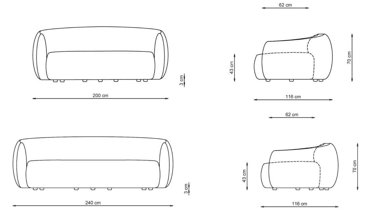 Joli Olivo Sofa - Sofa 2 und 3 Sitzer