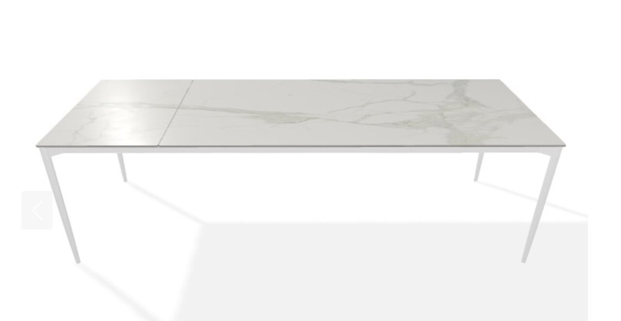 Joli Marguerite Ausziehtisch-Marguerite Ausziehtisch-Weiss-200 x 260 cm-Calacatta Naturale