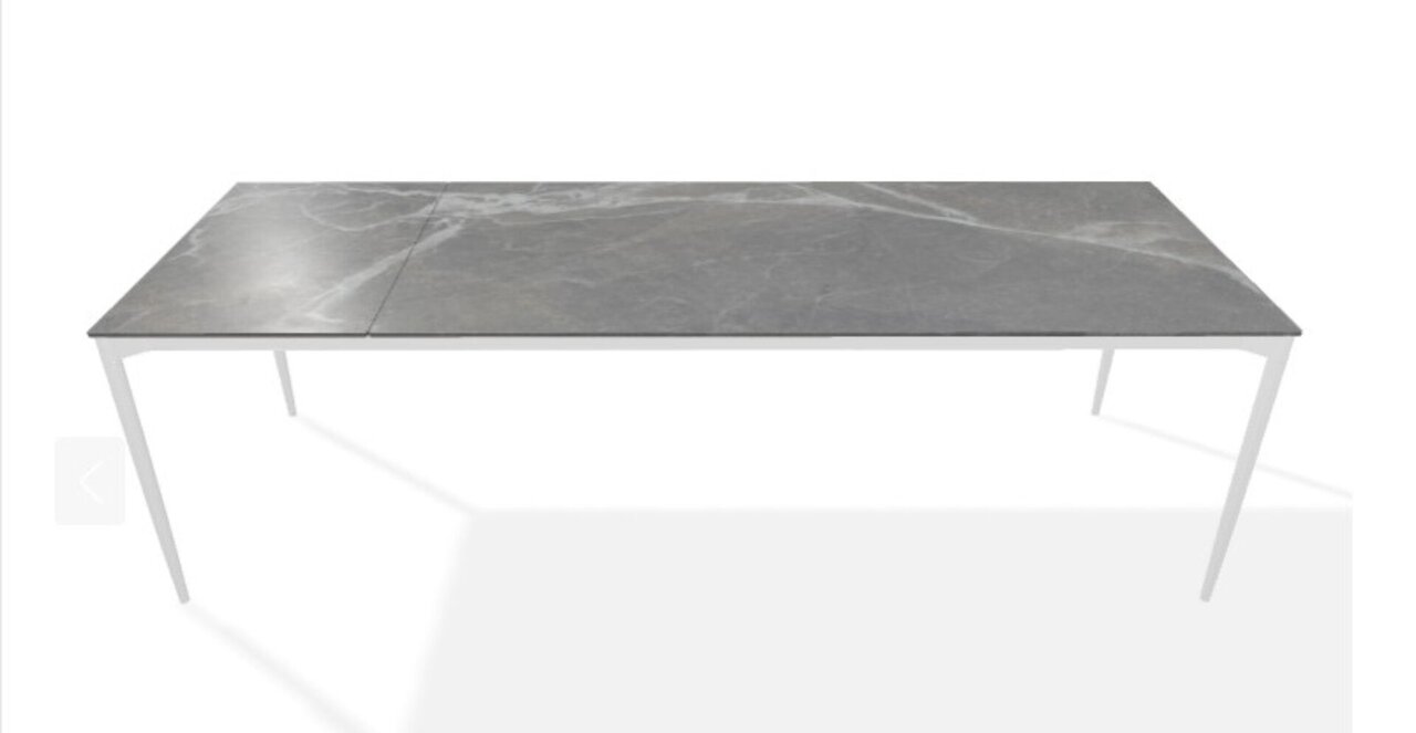 Joli Marguerite Ausziehtisch-Marguerite Ausziehtisch-Weiss-200 x 260 cm-Marmor Marone
