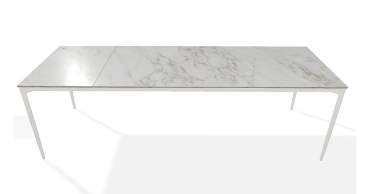 Joli Marguerite Ausziehtisch-Marguerite Ausziehtisch-Linoleum-200 x 260 cm-Bianco D'Oro