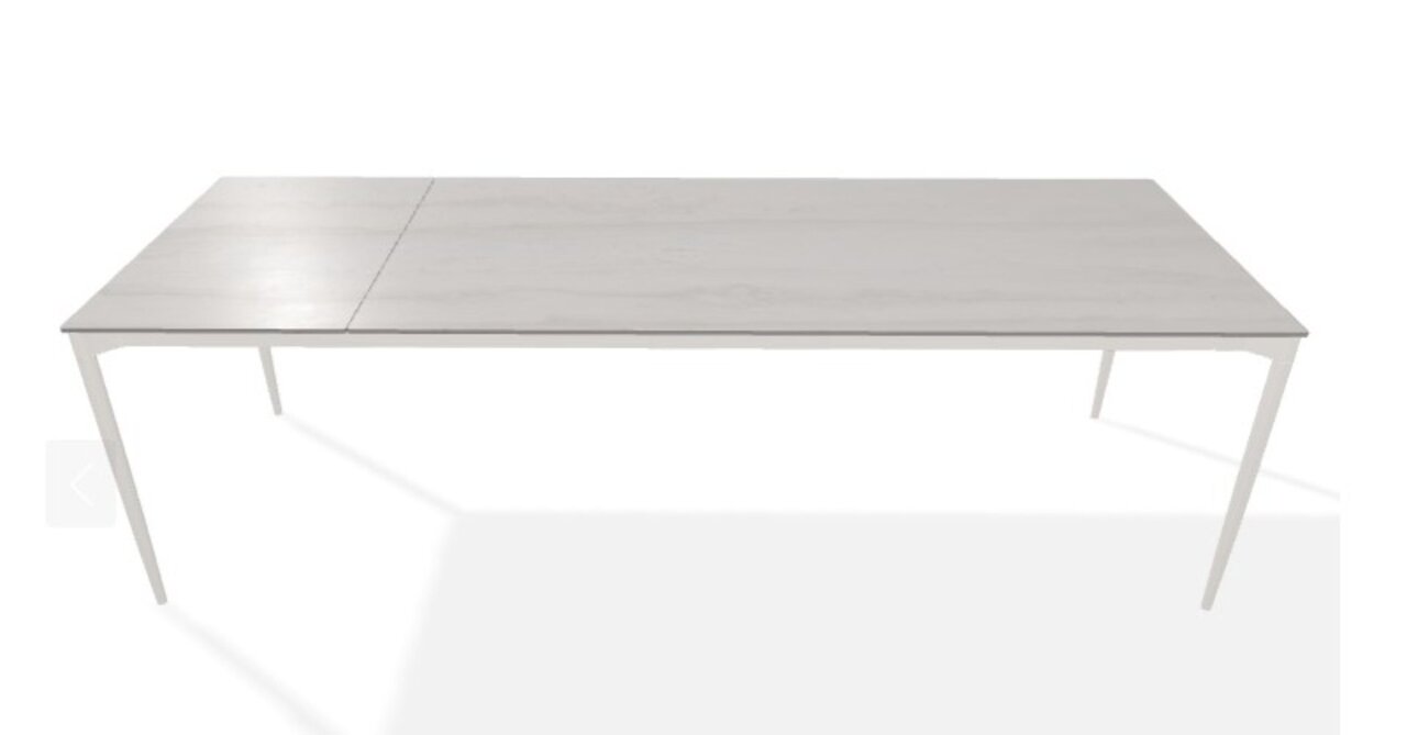 Joli Marguerite Ausziehtisch-Marguerite Ausziehtisch-Linoleum-200 x 260 cm-Travertino Grau
