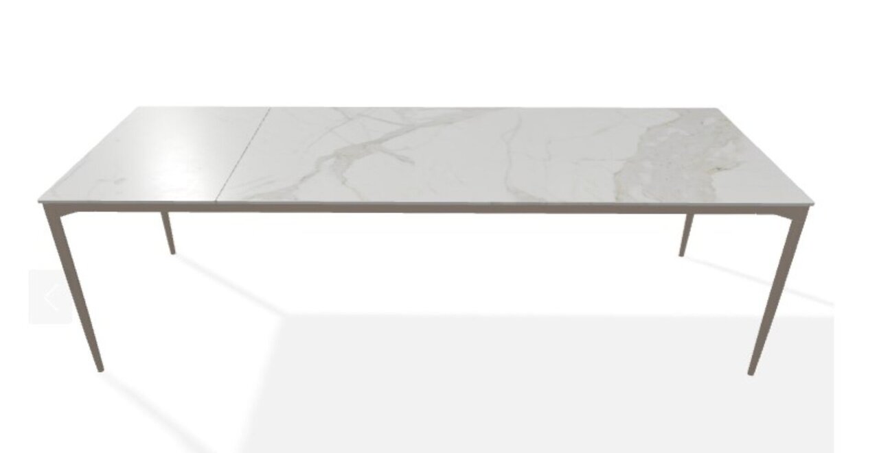 Joli Marguerite Ausziehtisch-Marguerite Ausziehtisch-Taupe-200 x 260 cm-Calacatta