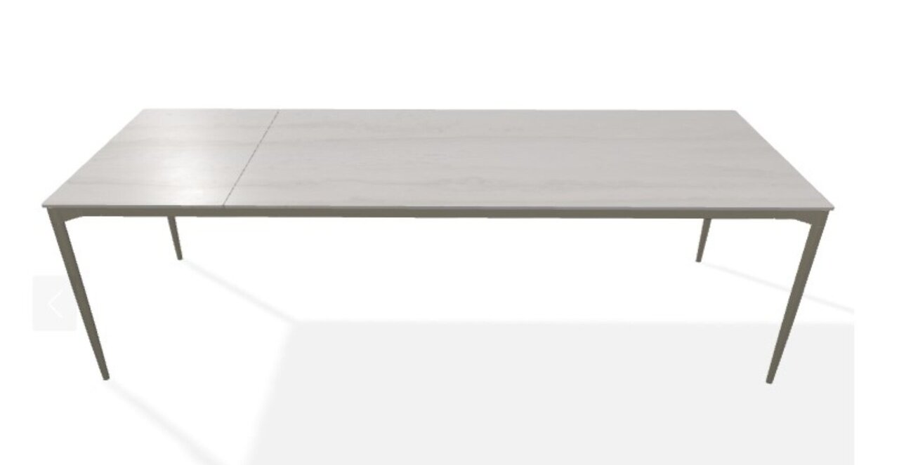 Joli Marguerite Ausziehtisch-Marguerite Ausziehtisch-Bronze-200 x 260 cm-Travertino Grau