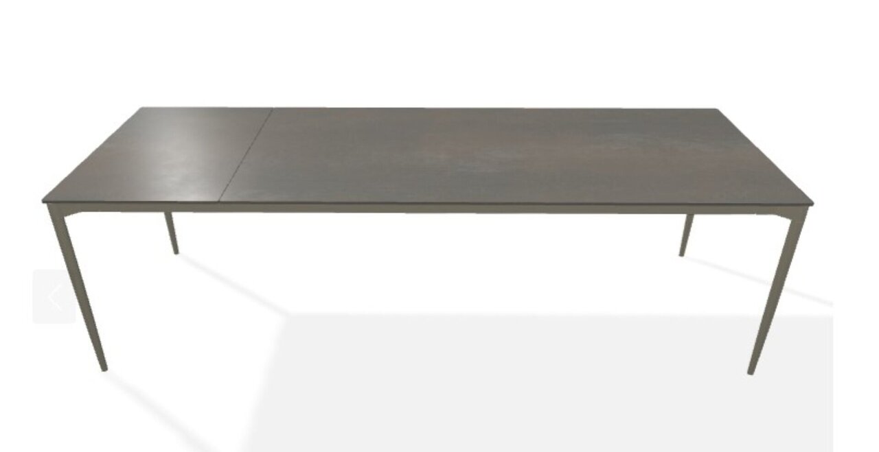 Joli Marguerite Ausziehtisch-Marguerite Ausziehtisch-Bronze-200 x 260 cm-Schwarzes Eisen