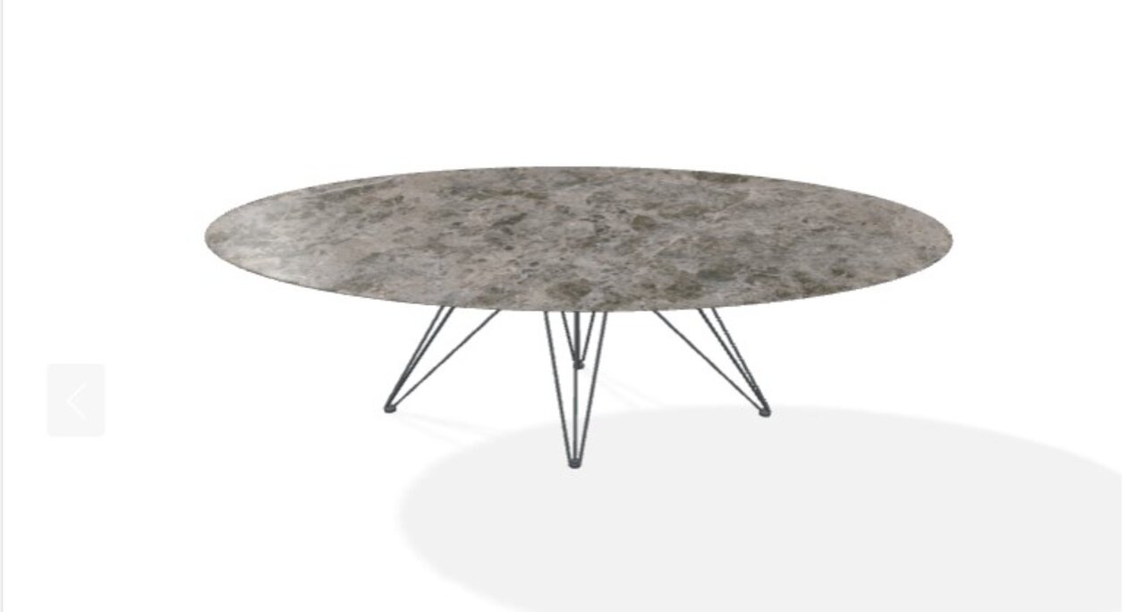 Joli Wire Tisch Oval-Anthrazit-210 x 128 cm-Emperador
