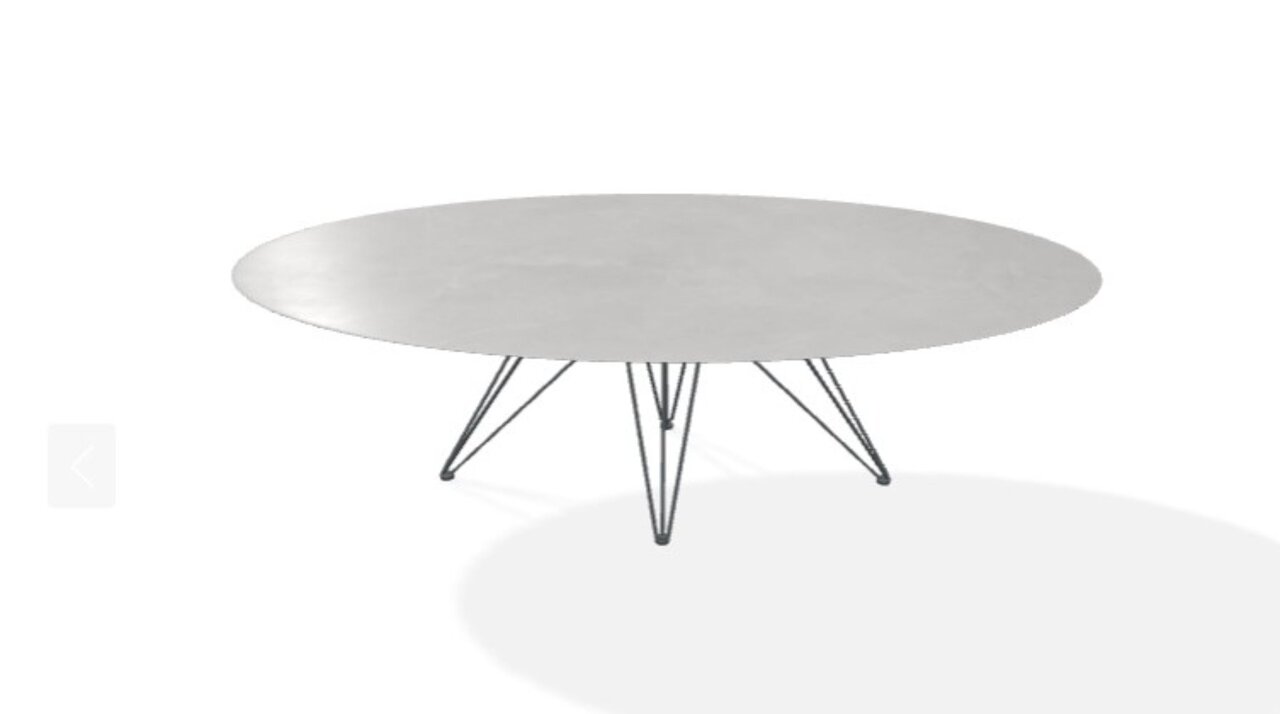 Joli Wire Tisch Oval-Anthrazit-210 x 128 cm-Charisma Grau