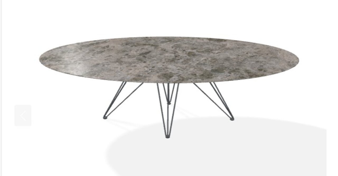 Joli Wire Tisch Oval-Anthrazit-250 x 128 cm-Emperador