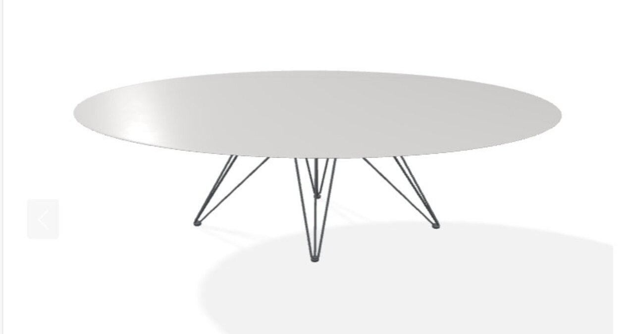 Joli Wire Tisch Oval-Anthrazit-250 x 128 cm-Absolutes Weiß