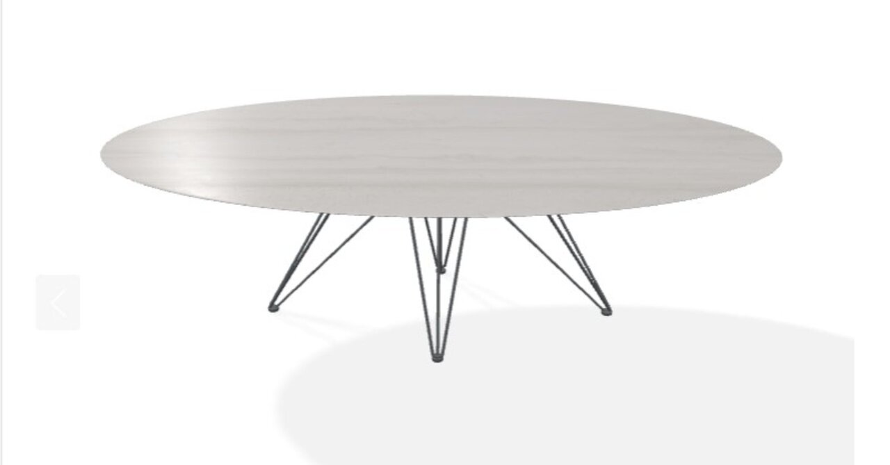Joli Wire Tisch Oval-Anthrazit-250 x 128 cm-Travertino Grau