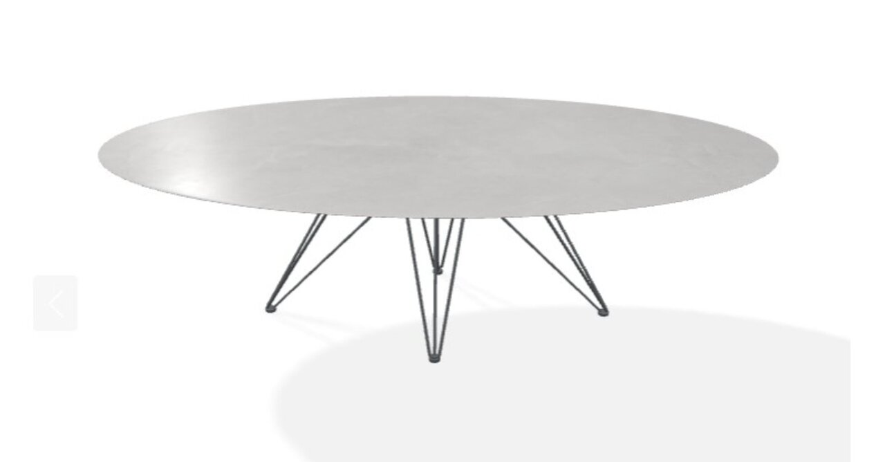 Joli Wire Tisch Oval-Anthrazit-250 x 128 cm-Charisma Grau