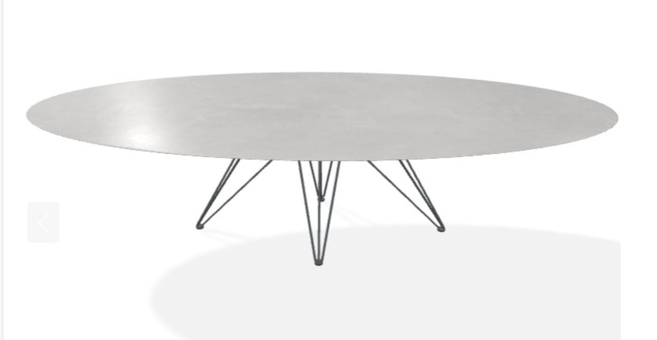 Joli Wire Tisch Oval-Anthrazit-300 x 128 cm-Charisma Grau