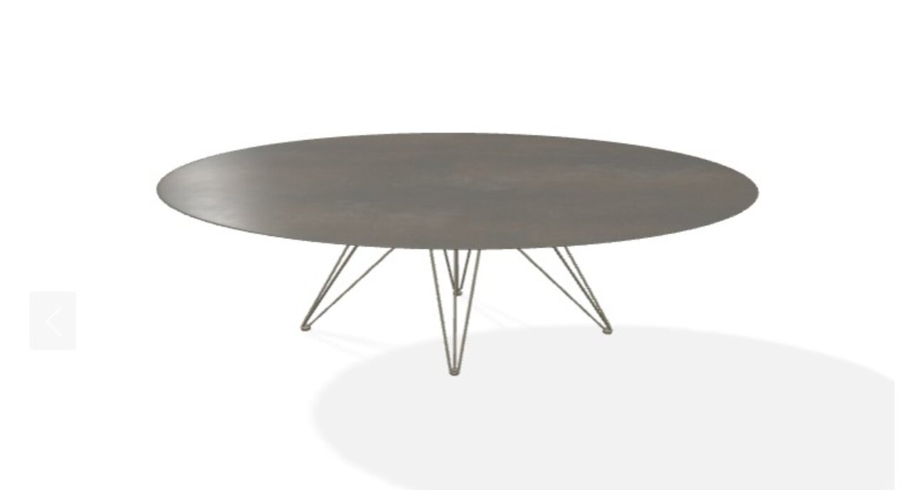 Joli Wire Tisch Oval-Bronze-210 x 128 cm-Schwarzes Eisen