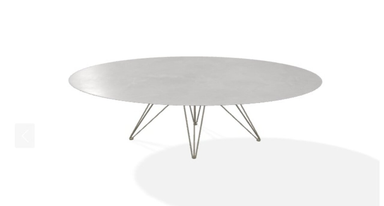 Joli Wire Tisch Oval-Bronze-210 x 128 cm-Charisma Grau