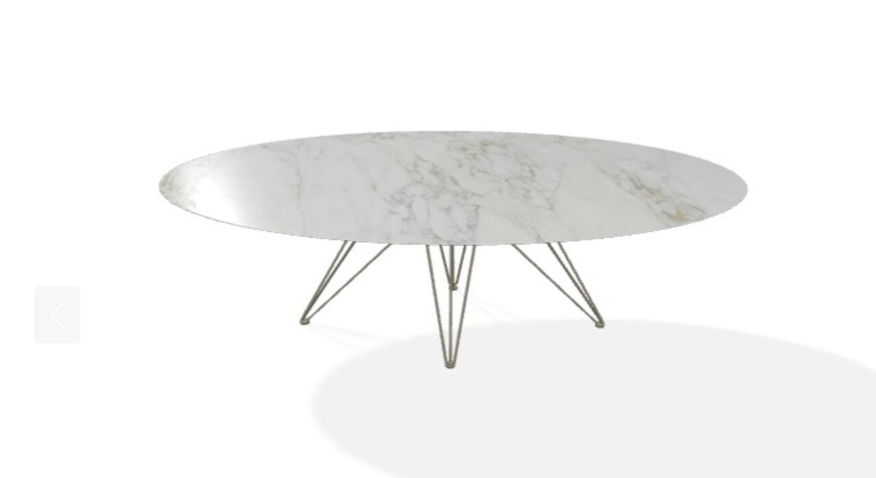 Joli Wire Tisch Oval-Bronze-210 x 128 cm-Bianco D’Oro