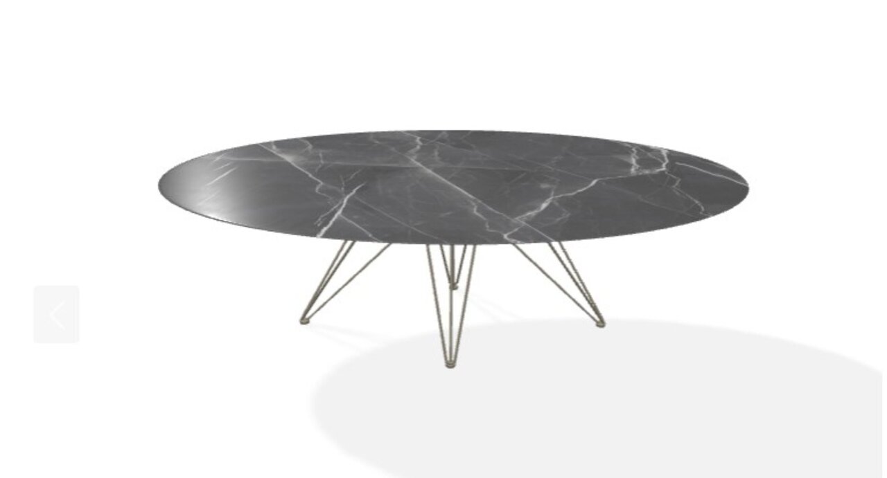 Joli Wire Tisch Oval-Bronze-210 x 128 cm-Schwarzer Diamant