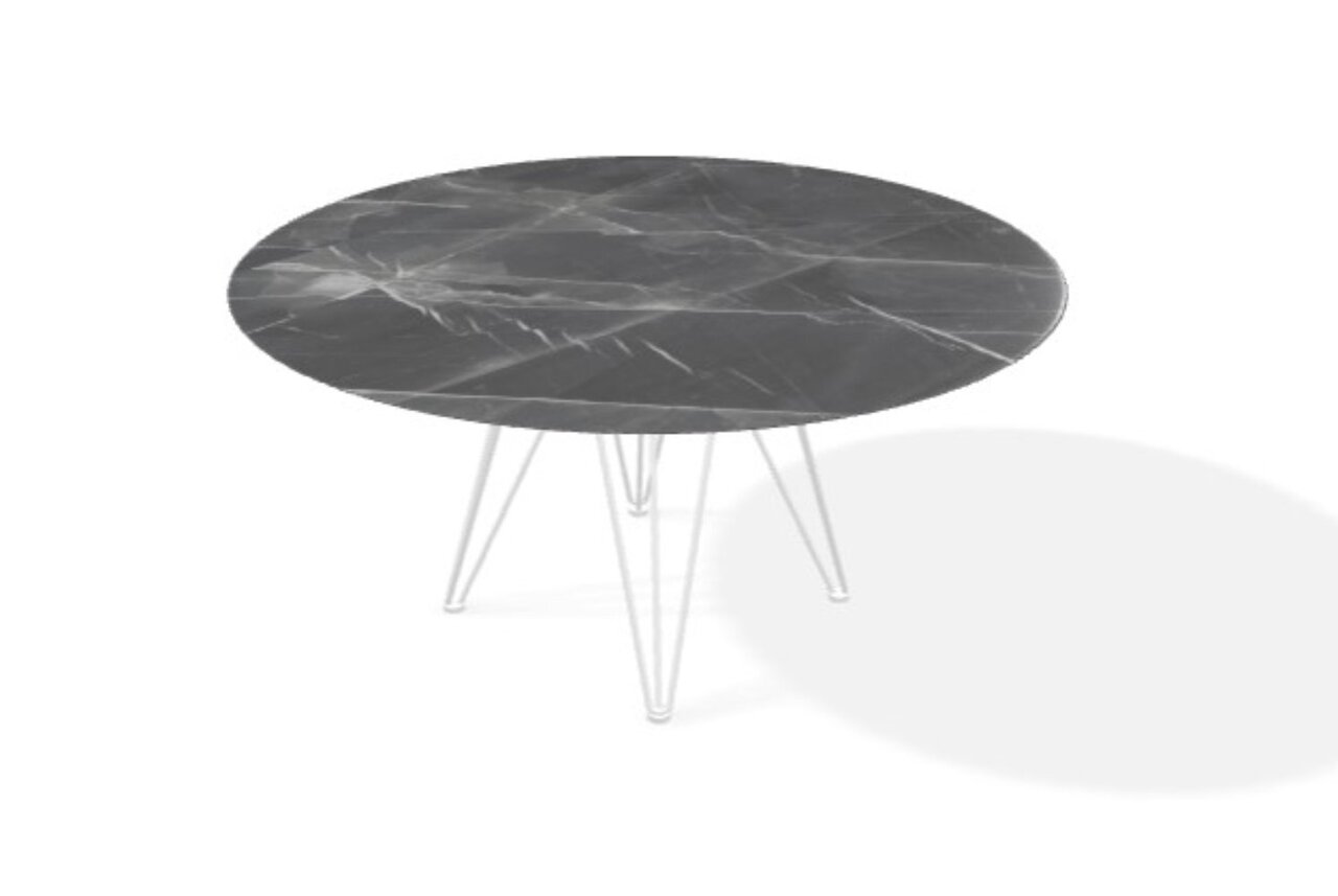Joli Wire Tisch Rund-Weiss-Schwarzer Diamant-Ø 150 cm